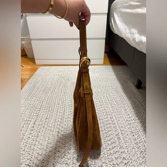 Staud Pine Leather Hobo Bag in Tan Suede - Picture 13 of 16